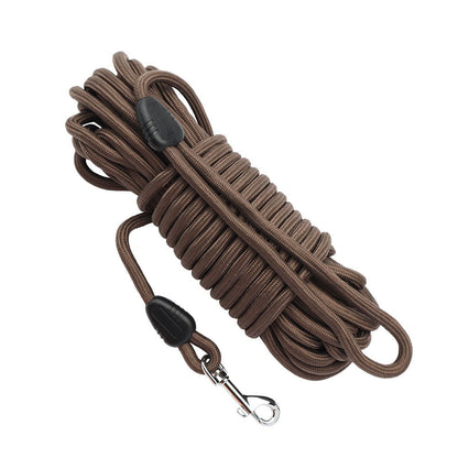 Coffee brown long line lead with silver snap hook