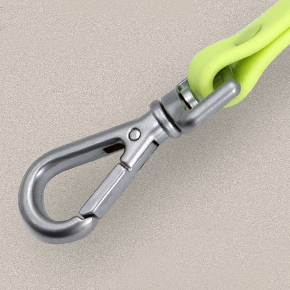 Close-up of the large snap hook in a hand