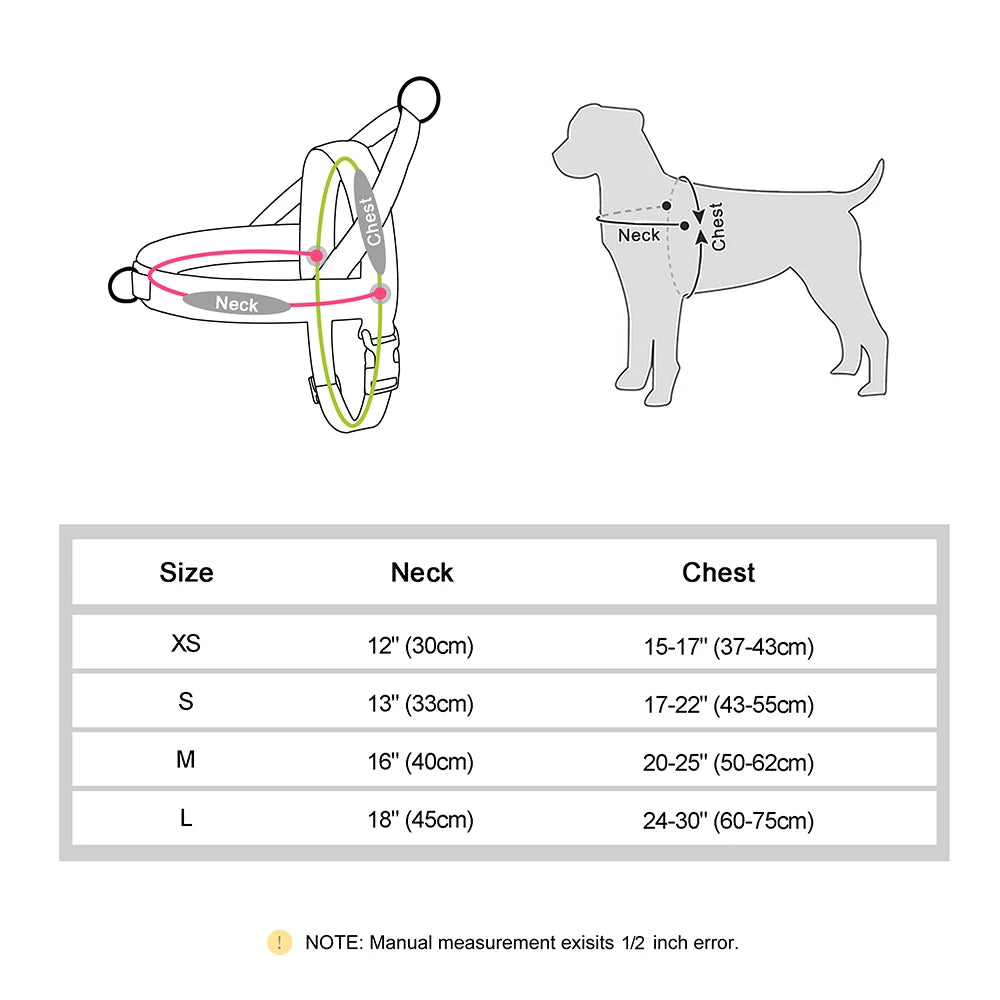 no pull dog harness sizing