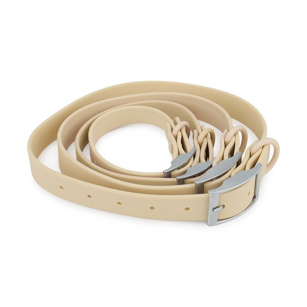 Coiled beige waterproof PVC collars