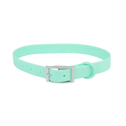 Mint PVC cat collar with silver pin buckle