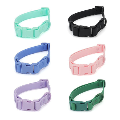 Six colours of quick release cat collar in soft PVC
