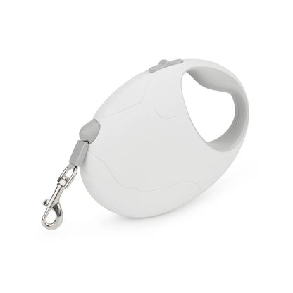White palm-size retractable leash for small dogs