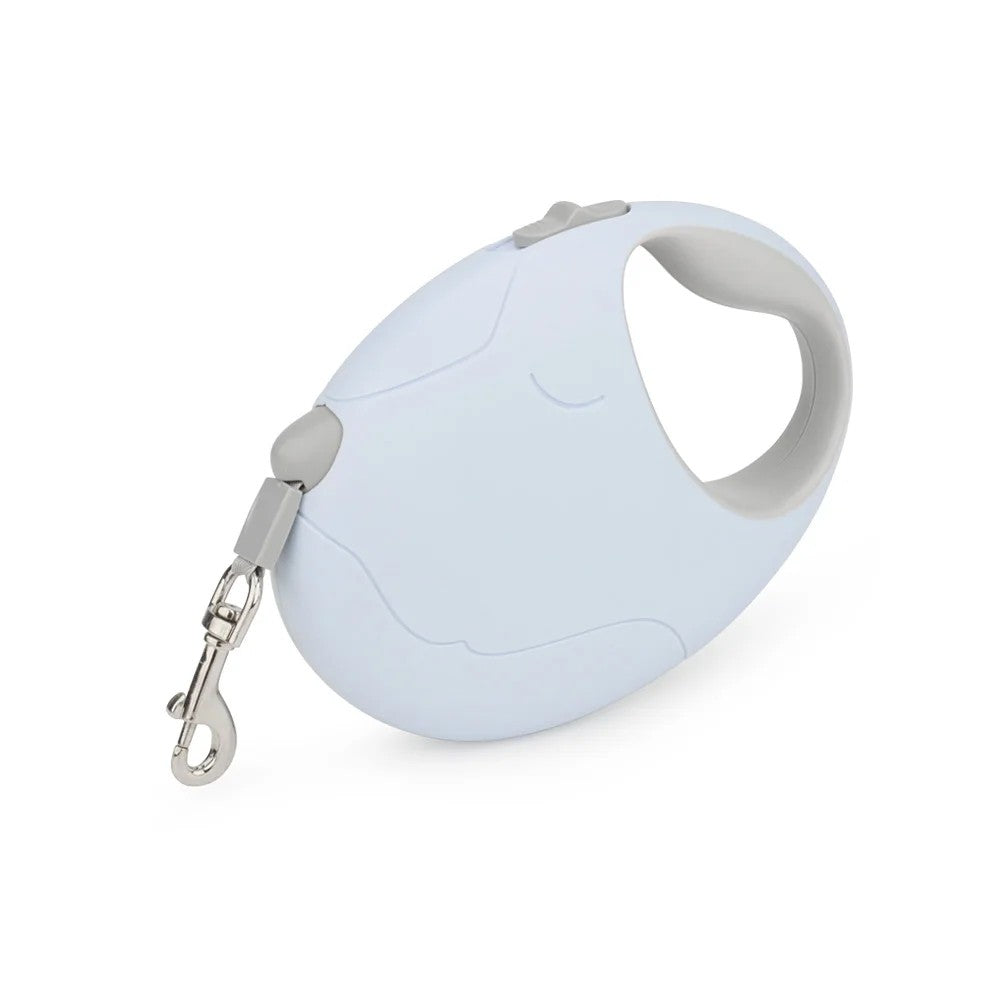 Pastel blue retractable leash for small dogs