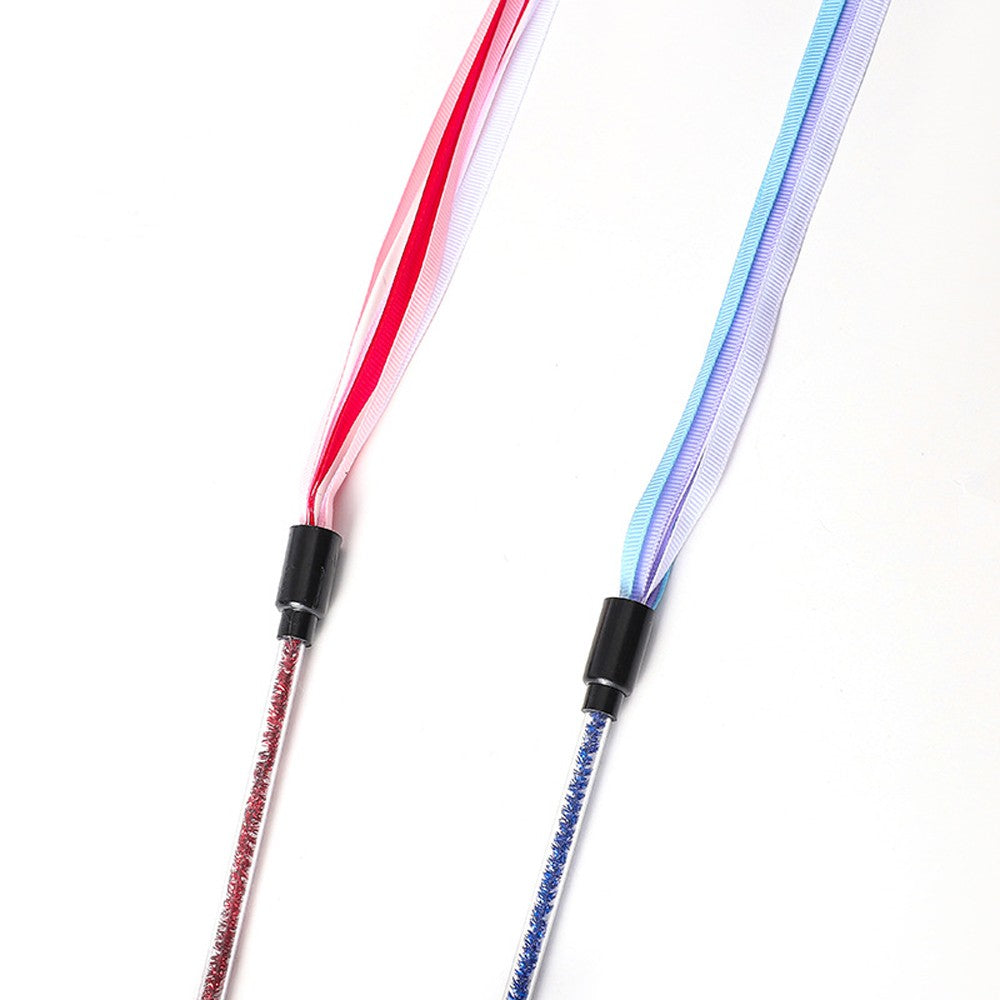 Close-up of where the ribbons attach to the tip of each wand