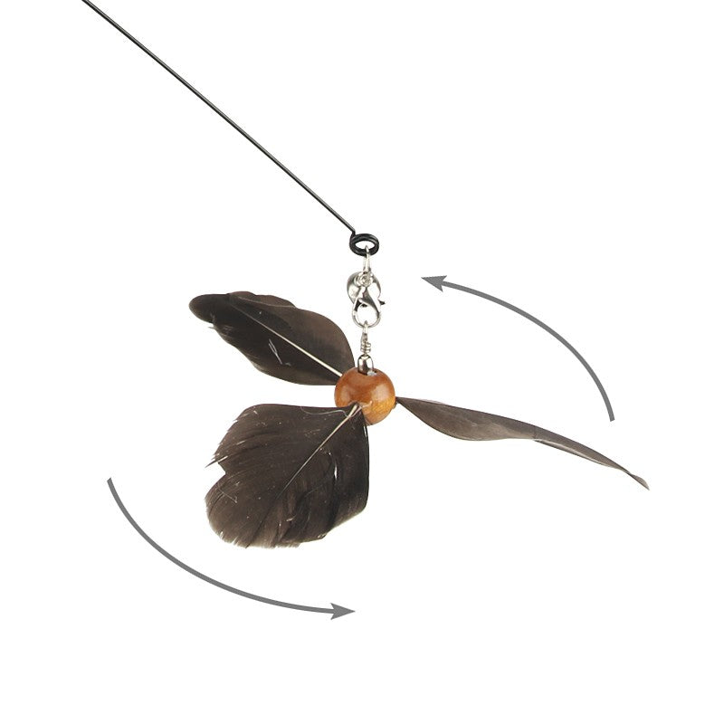 Three-blade feather head spins in the air like a bird