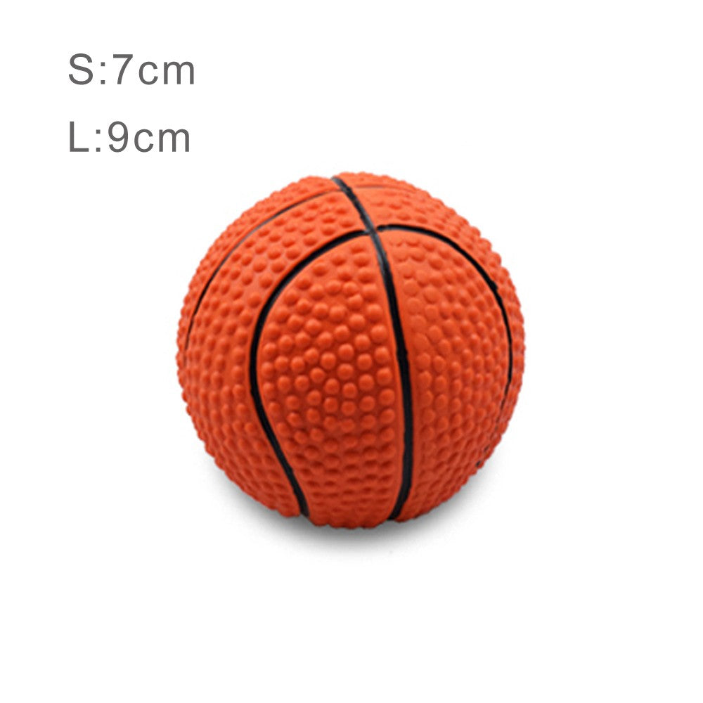 Basketball dog ball sizes: small 7 cm, large 9 cm