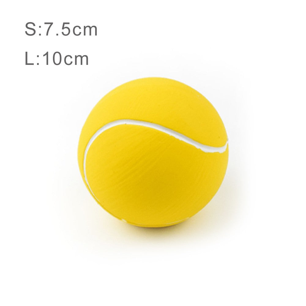 Tennis dog ball sizes: small 7.5 cm, large 10 cm