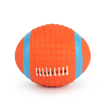 Large latex rugby dog ball