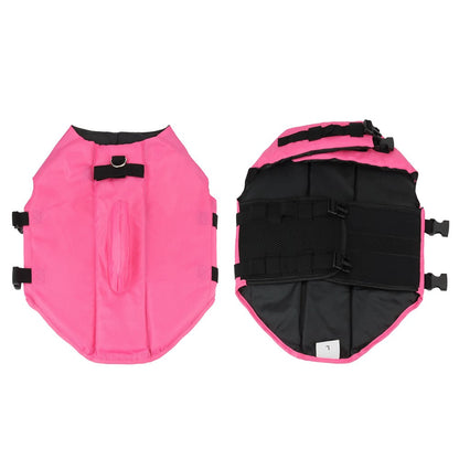 Top and underside of the pink shark puppy life jacket