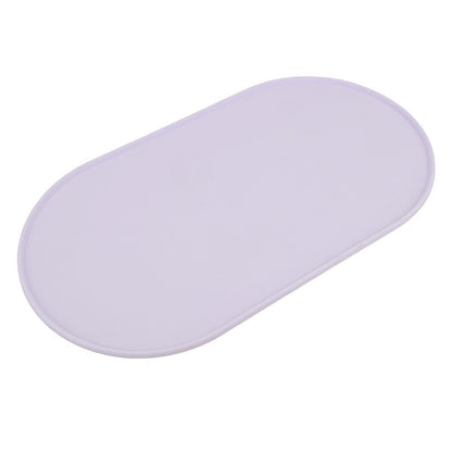 Purple oval silicone dog bowl mat