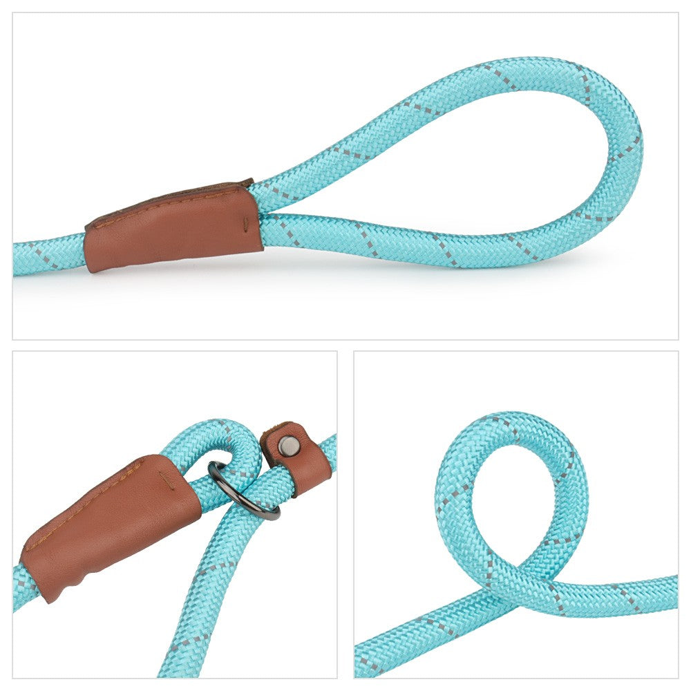 Close-up of the stopper and ring on the aqua slip lead