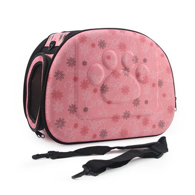 Size M small dog carrier in pink floral