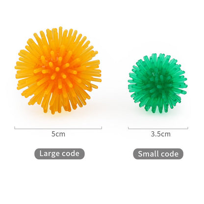 Spiky ball sizes: large 5 cm and small 3.5 cm