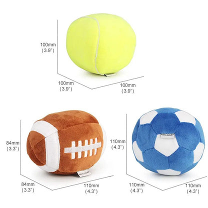 Ball sizes: tennis ball 10 cm, football 11 by 8.4 cm