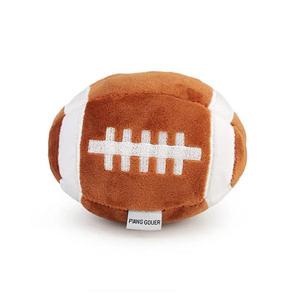 Brown American football plush dog toy