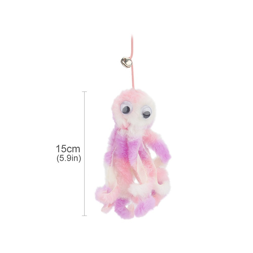 Mini pink and lilac mix plush octopus, 15 cm