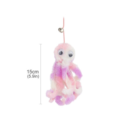 Mini pink and lilac mix plush octopus, 15 cm
