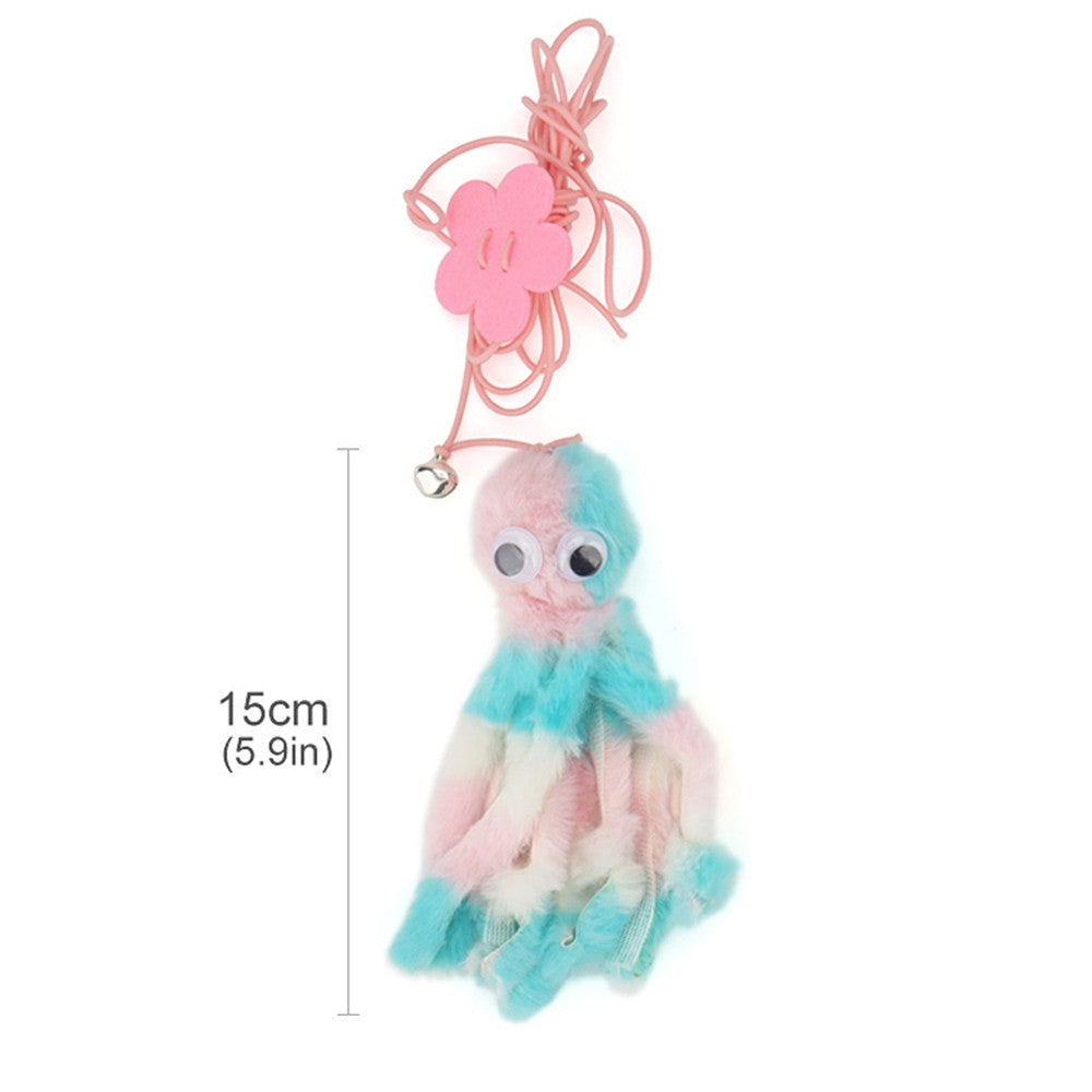 Mini mint and pink mix plush octopus, 15 cm