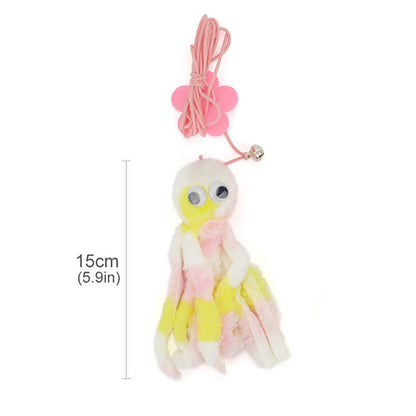 Mini lemon and pink mix plush octopus, 15 cm