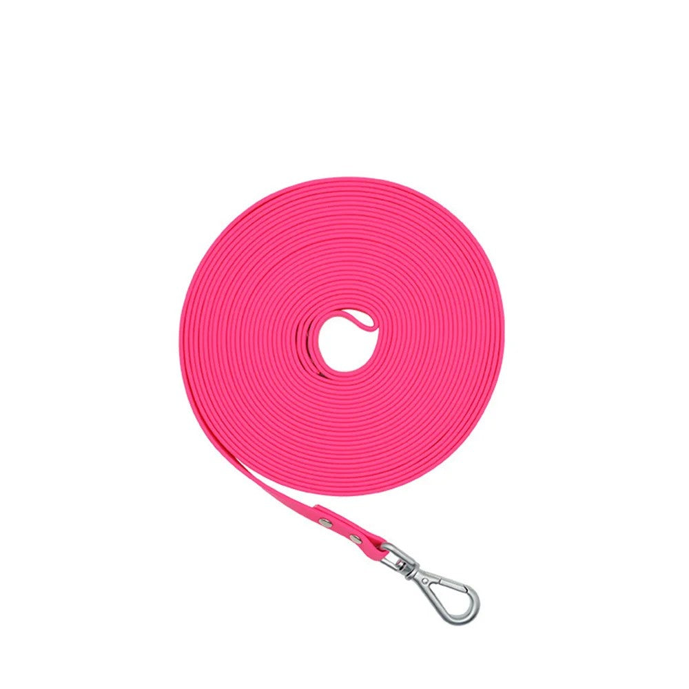 Hot pink waterproof tracking lead for dogs, 13 mm PVC