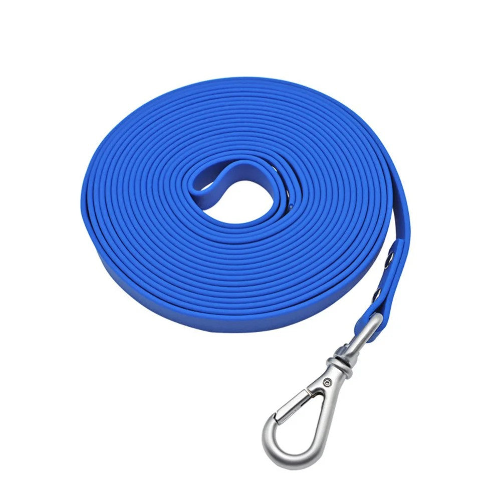 Blue waterproof tracking lead for dogs, 13 mm PVC