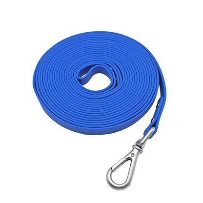 Blue waterproof tracking lead for dogs, 13 mm PVC