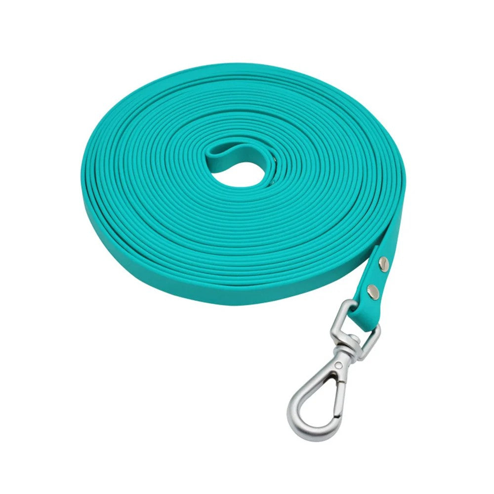 Teal waterproof tracking lead for dogs, 13 mm PVC