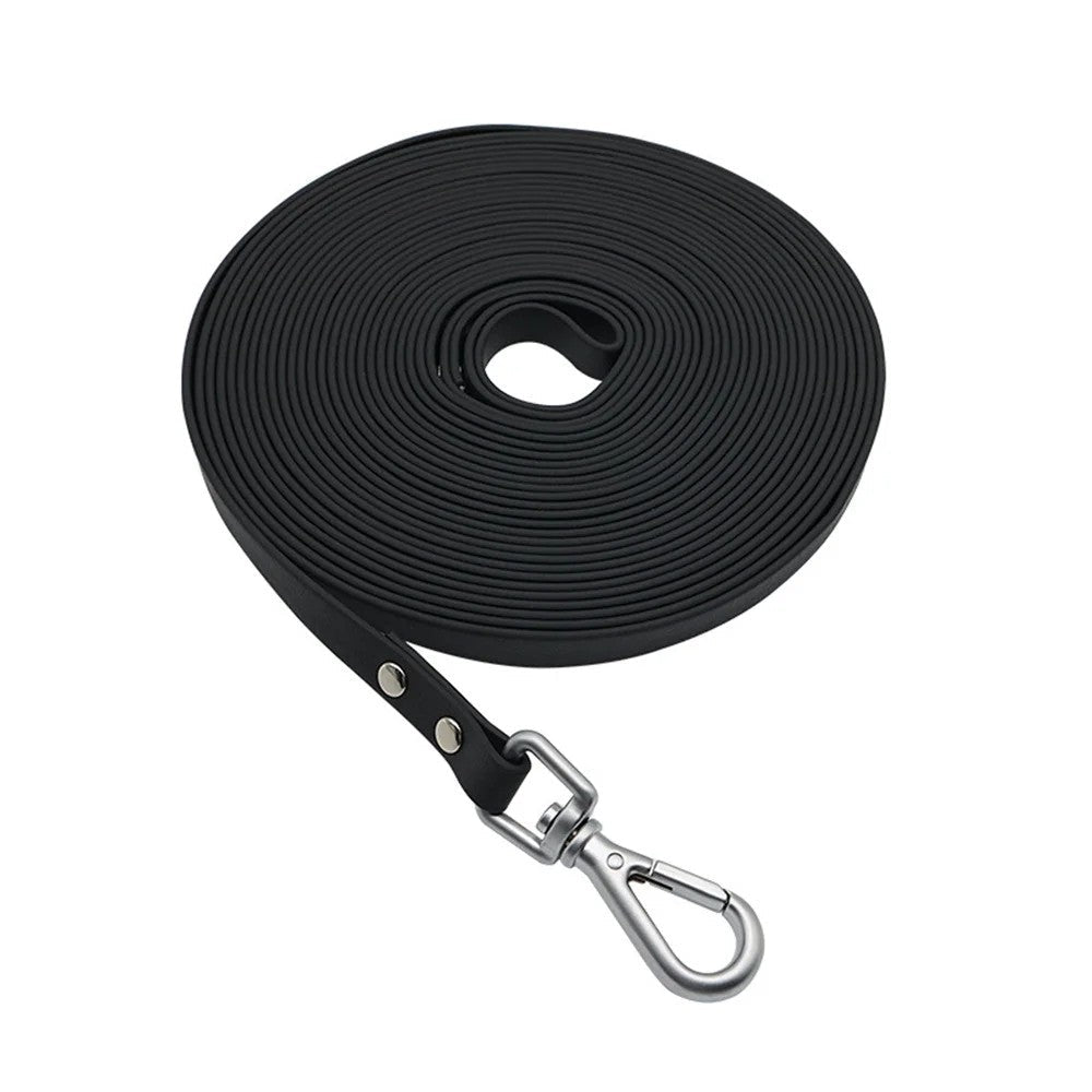 Black waterproof tracking lead for dogs, 13 mm PVC