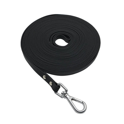Black waterproof tracking lead for dogs, 13 mm PVC