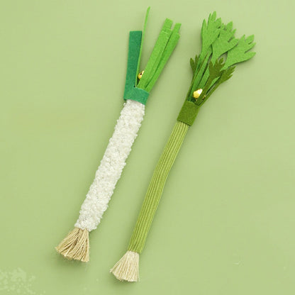 One celery and one leek cat chew stick