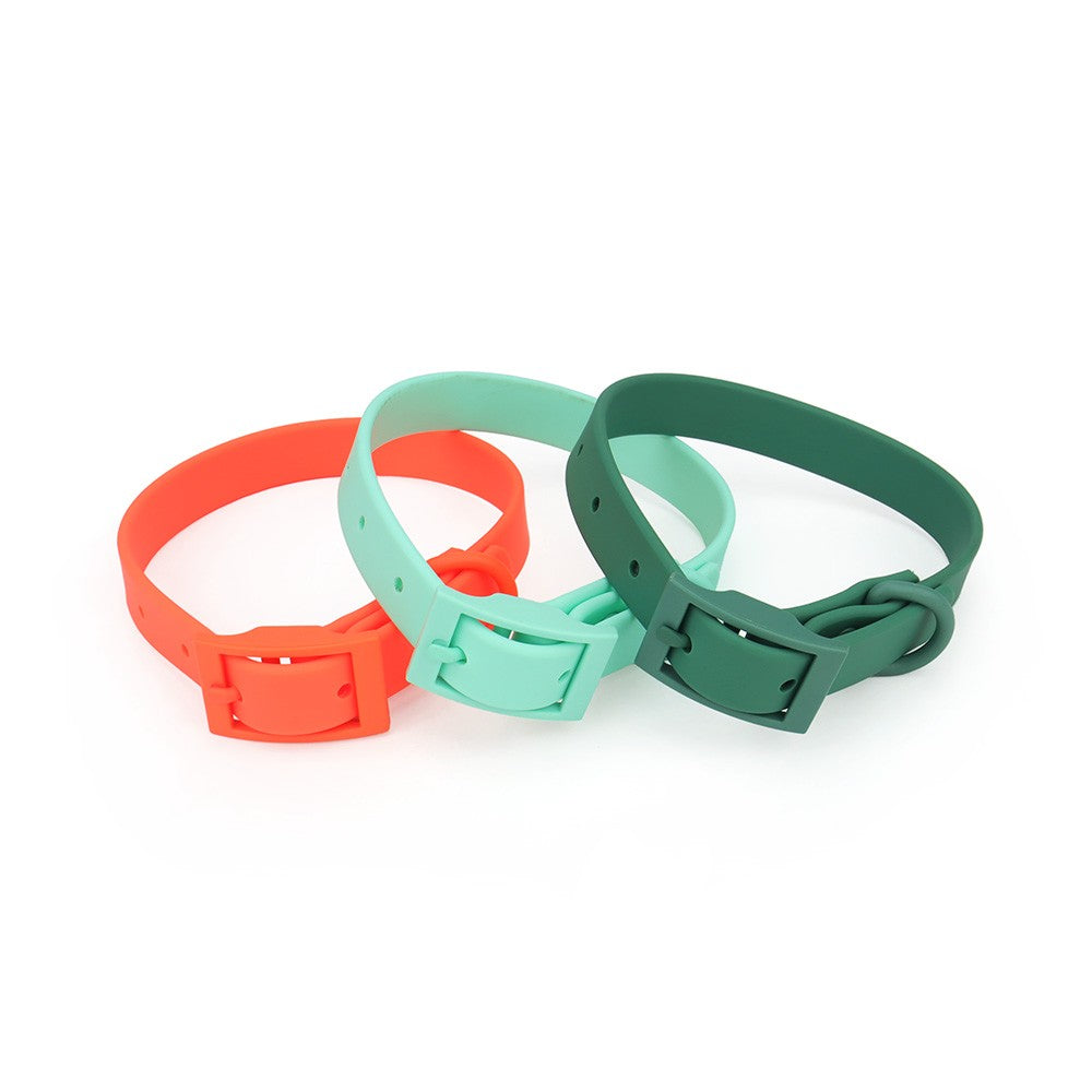 Orange, mint and green waterproof collars
