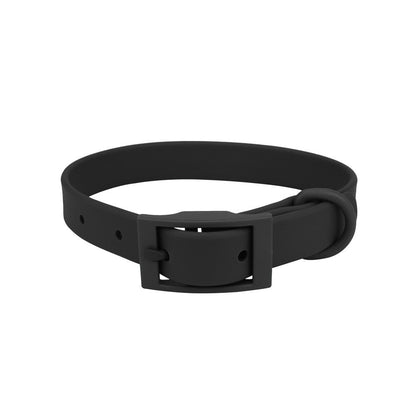 Black waterproof PVC collar with matching black buckle