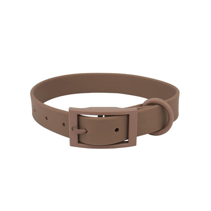 Brown waterproof PVC collar with matching brown buckle