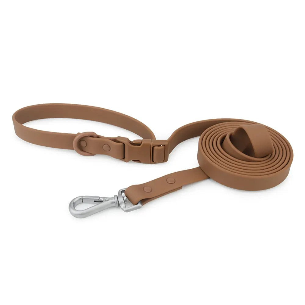 Brown hands-free PVC leash