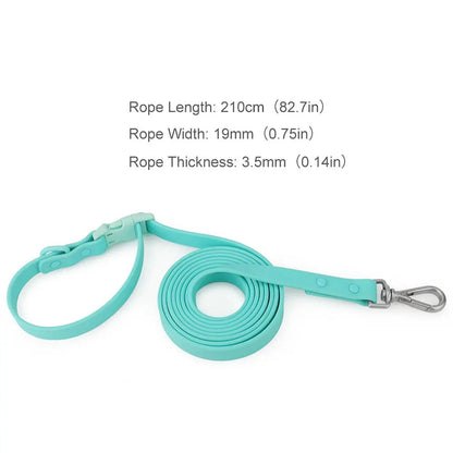 Hands-free leash size: 210 cm long, 19 mm wide, 3.5 mm thick