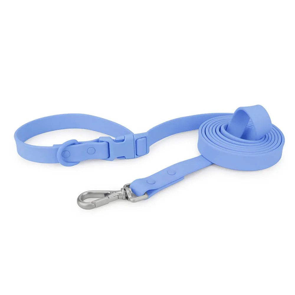 Cornflower blue hands-free leash with buckle loop