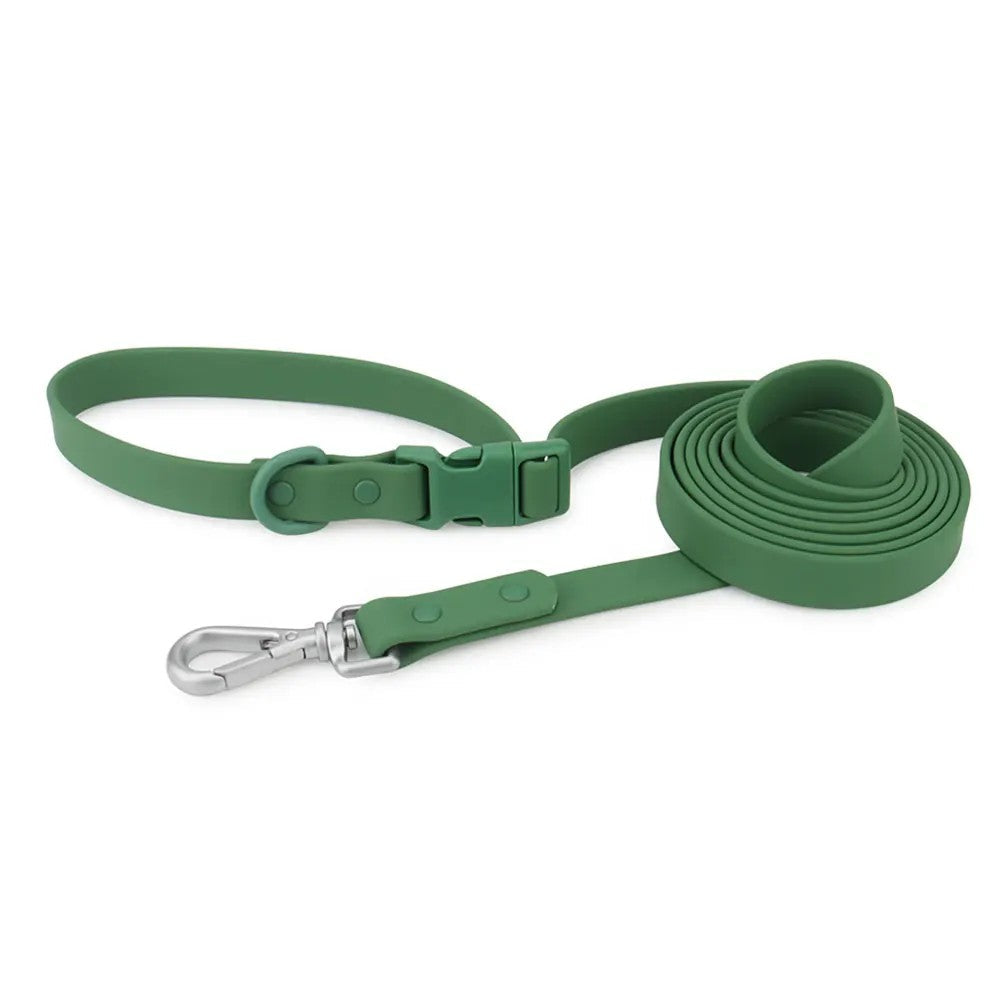 Forest green PVC hands-free leash